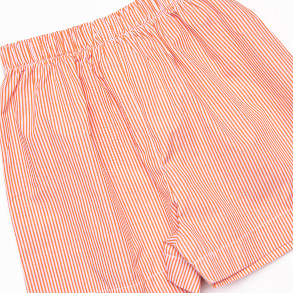 Off the Hook Smocked Short Set, Orange