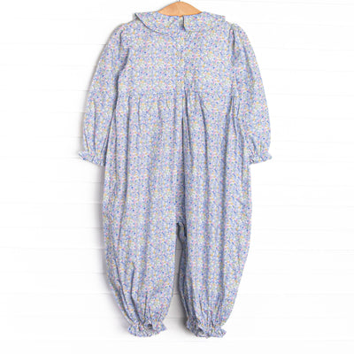 Prim Petals Smocked Romper, Blue