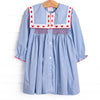 Close to the Heart Embroidered Dress, Blue