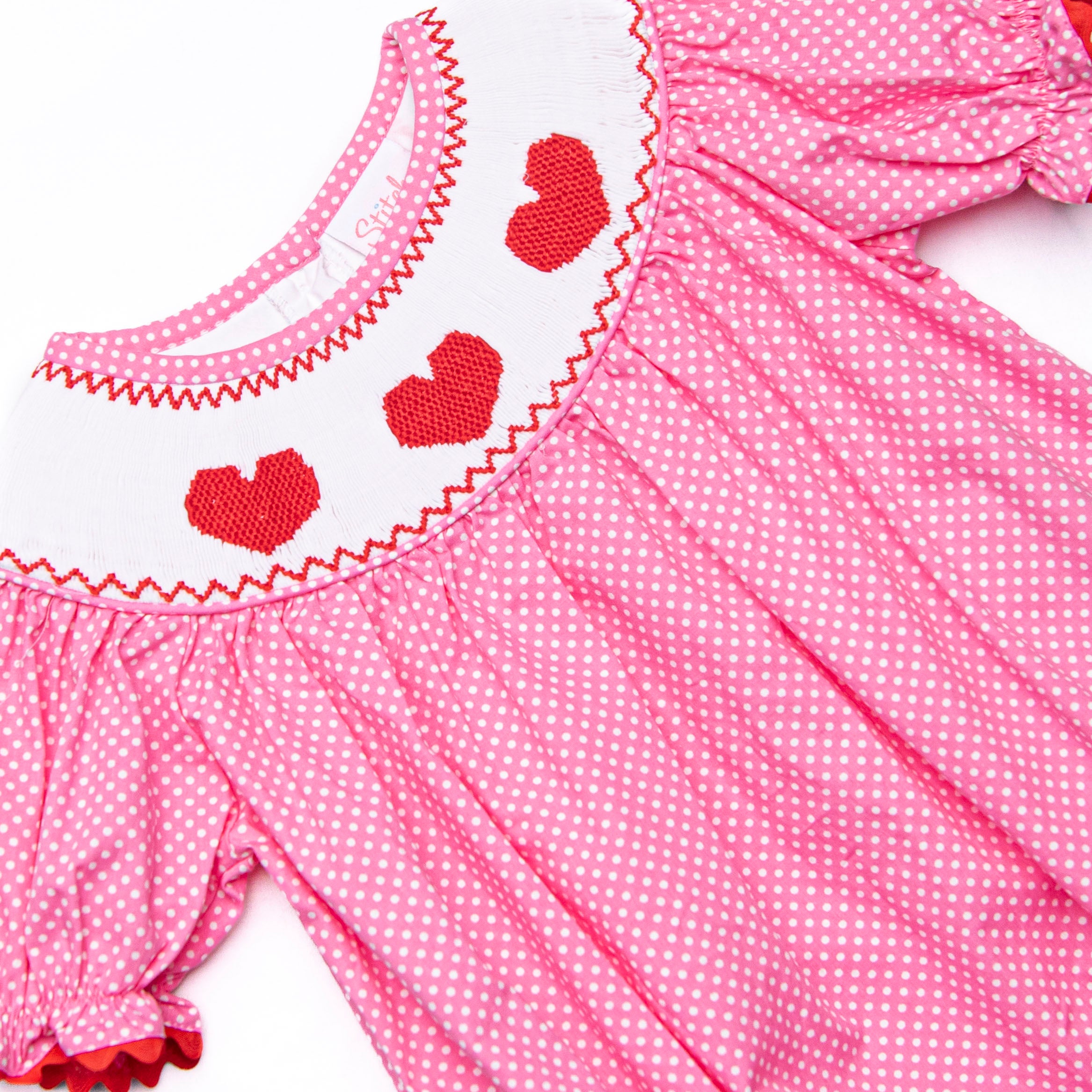 Girl's Be Mine Smocked Bubble in Pink size 3T