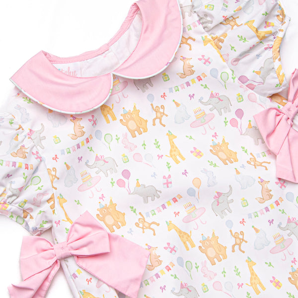 Safari Soiree Side Tie Bubble, Pink