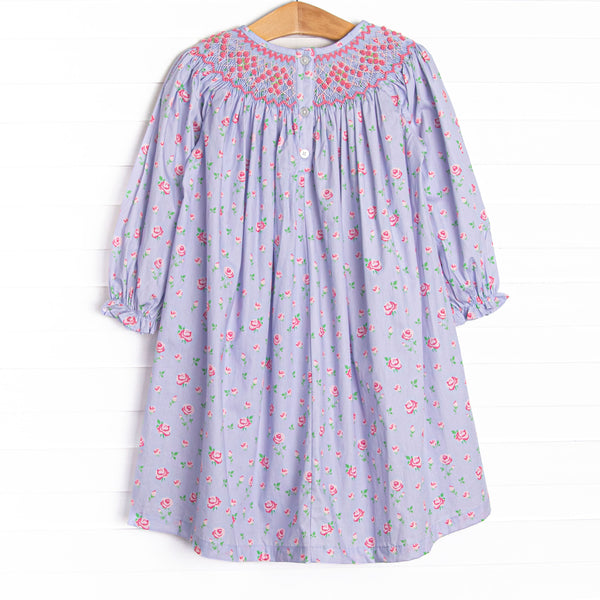 Rebecca Rosebud Smocked Bishop Dress, Blue