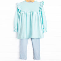 Caitlyn Pima Long Sleeve Legging Set, Mint