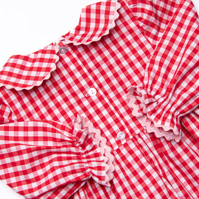 Secret Admirer Smocked Romper, Red