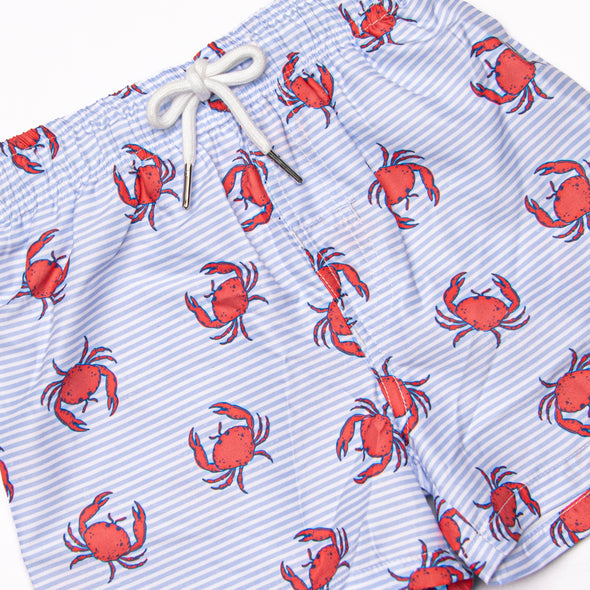 East Coast Crabs Swim Trunks, Blue