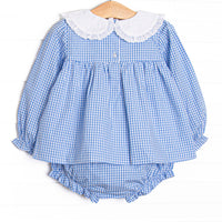 Sweet Carolina Diaper Set, Blue Gingham