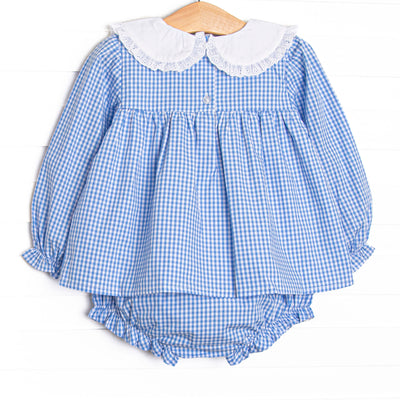 Sweet Carolina Diaper Set, Blue Gingham