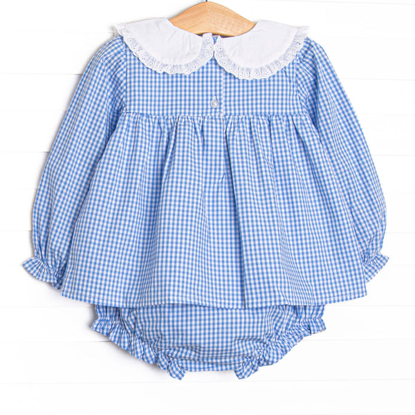 Sweet Carolina Diaper Set, Blue Gingham