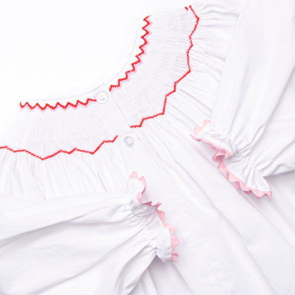 My Girl Garland Smocked Bubble, White