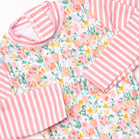 Wildflower Fields Long Sleeve One Piece Rash Guard, Pink