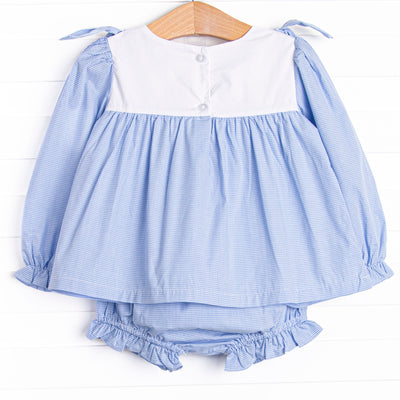 Southern Scallops Diaper Set, Blue