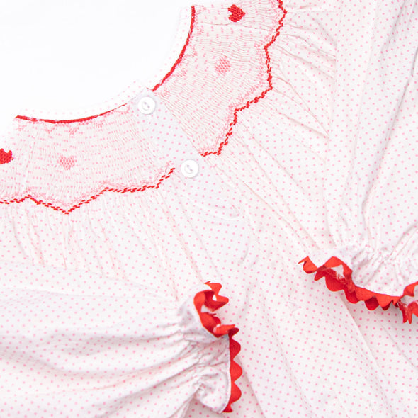 Galentine's Day Smocked Romper, Pink