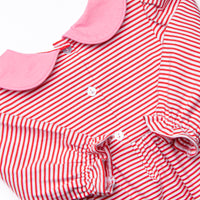 Yours Truly Collared Smocked Diaper Set, Red
