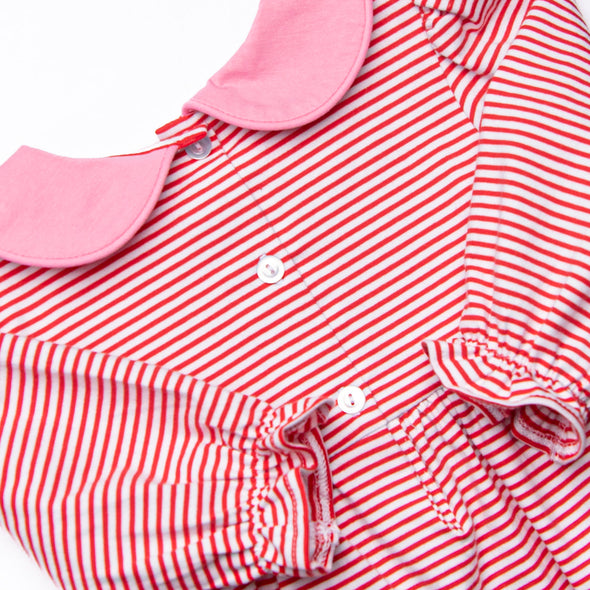 Yours Truly Collared Smocked Diaper Set, Red