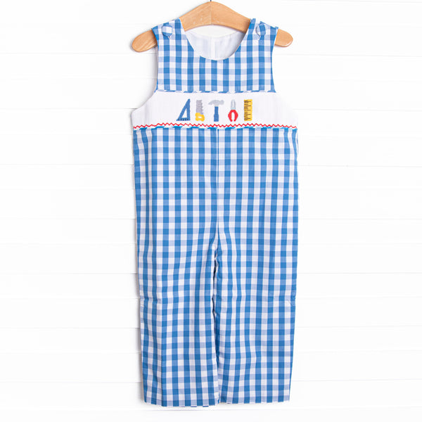 Craftsman Cutie Smocked Long Jon Jon, Blue