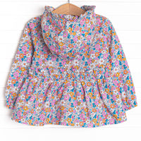Bali Blooms Hooded Jacket, Orange