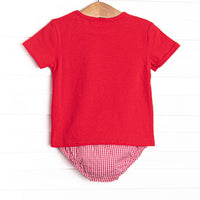 Roar and Explore Applique Diaper Set, Red