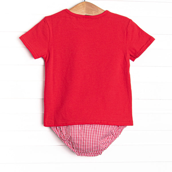 Roar and Explore Applique Diaper Set, Red