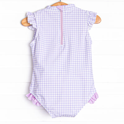 Purple Paradise Gingham One Piece, Purple