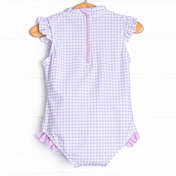 Purple Paradise Gingham One Piece, Purple