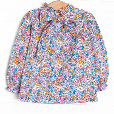 Bali Blooms Long Sleeve Top, Orange