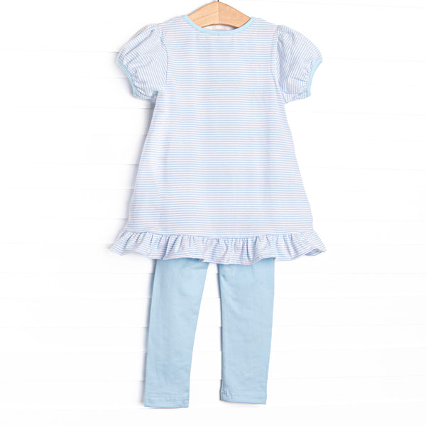 Mother Goose Garden Applique Legging Set, Blue