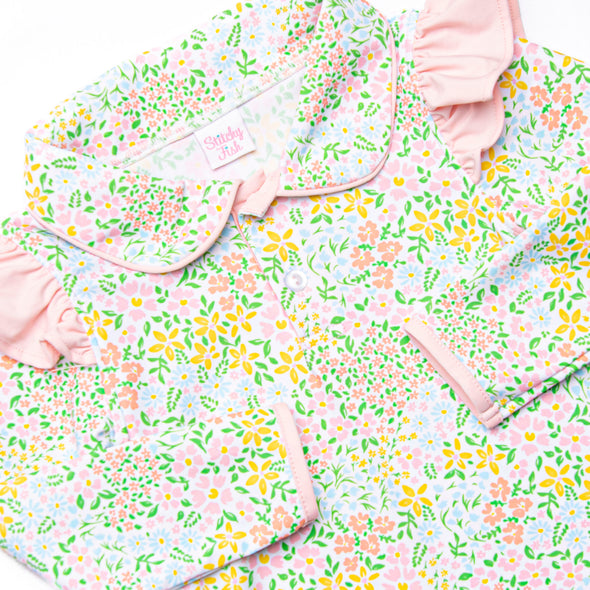 Sunshine Serve Collared Skirt Set, Pink Floral