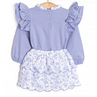 Timeless Toile Skirt Set, Blue