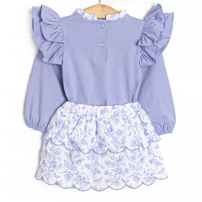 Timeless Toile Skirt Set, Blue