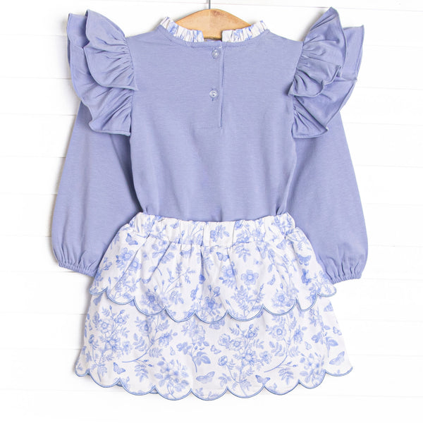 Timeless Toile Skirt Set, Blue