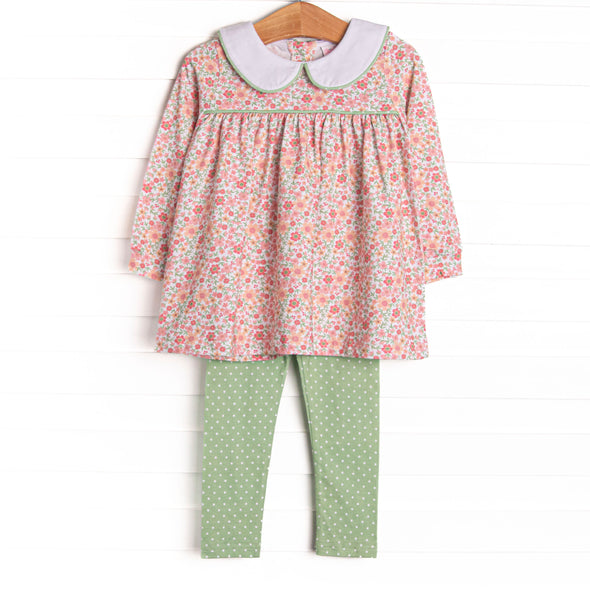 Berry Blitz Blooms Legging Set, Green