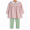 Berry Blitz Blooms Legging Set, Green