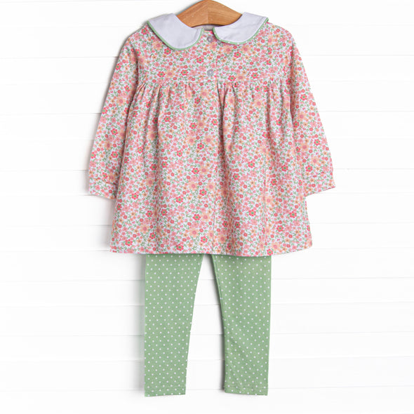 Berry Blitz Blooms Legging Set, Green