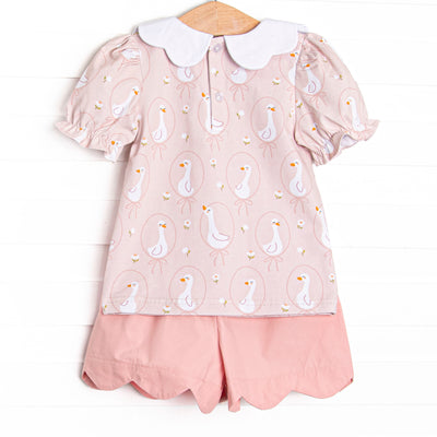 Silly Goose Short Set, Pink