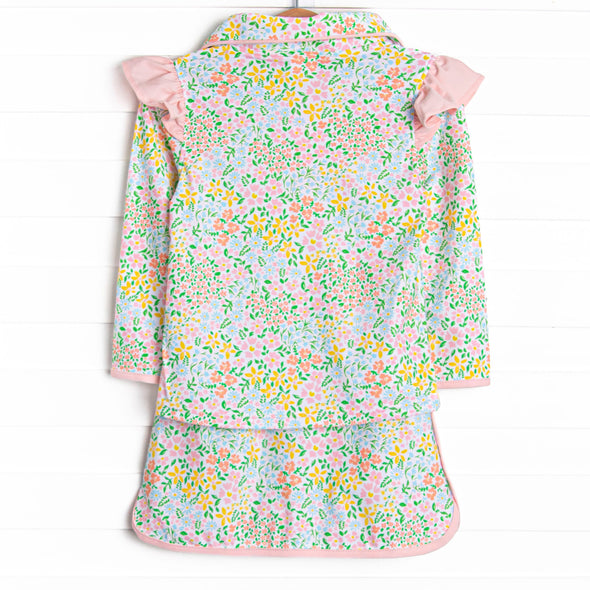 Sunshine Serve Collared Skirt Set, Pink Floral