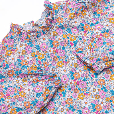Bali Blooms Long Sleeve Top, Orange