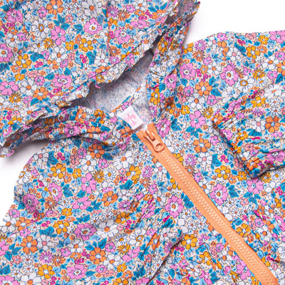 Bali Blooms Hooded Jacket, Orange