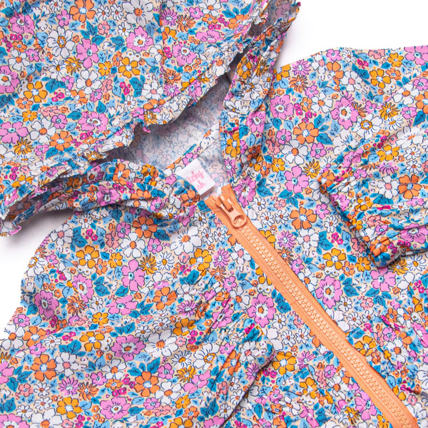 Bali Blooms Hooded Jacket, Orange
