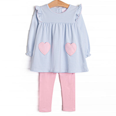 Love You Back Pocket Legging Set, Blue