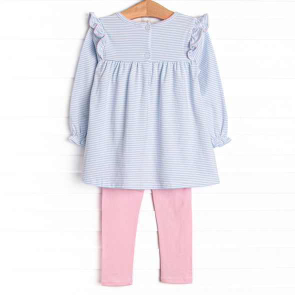 Love You Back Pocket Legging Set, Blue