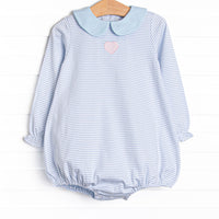 My One and Only Pima Embroidered Bubble, Blue