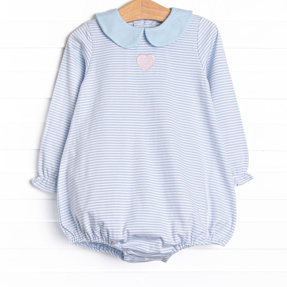 My One and Only Pima Embroidered Bubble, Blue