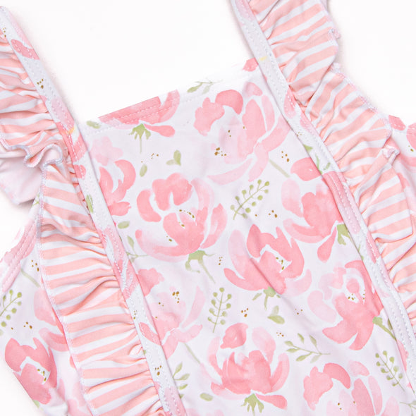 Poolside Peonies One Piece, Pink