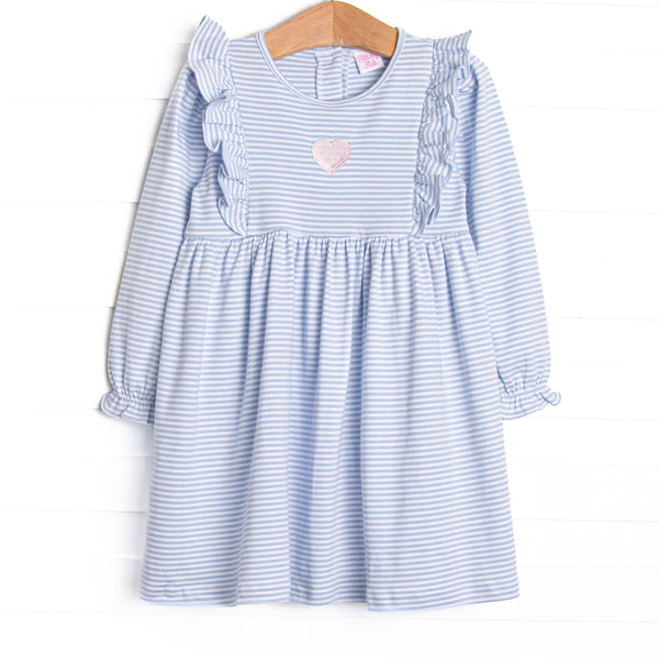 My One and Only Pima Embroidered Dress, Blue
