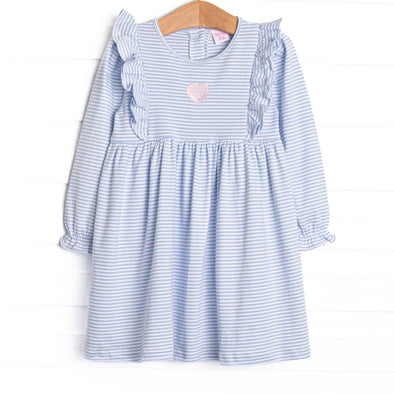 Girl's My One and Only Pima Embroidered Dress in Blue size 2T | Stitchy Fish Girl's My One and Only Pima Embroidered Dress in Blue size 2T | Stitchy Fish