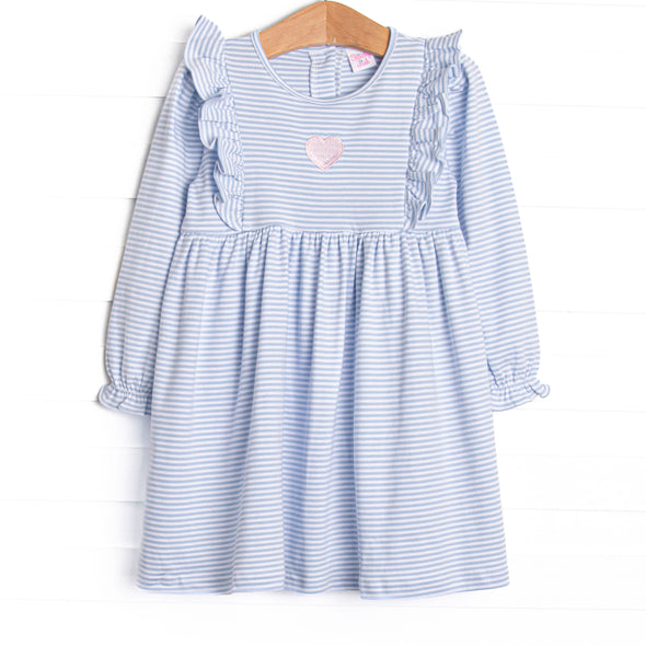 My One and Only Pima Embroidered Dress, Blue
