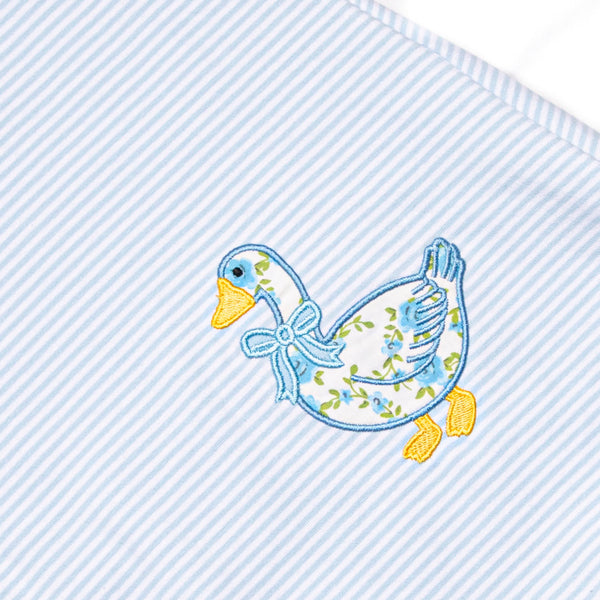 Mother Goose Garden Applique Dress, Blue