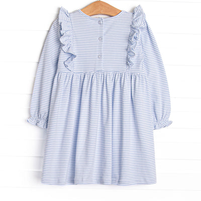 My One and Only Pima Embroidered Dress, Blue