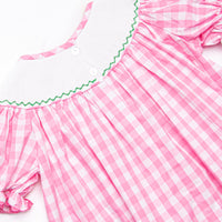 Fun at the Farm Smocked Bishop Dress, Pink Check