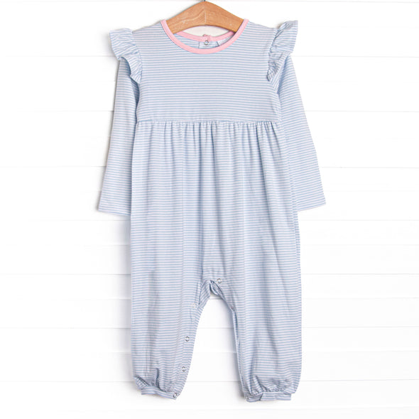 Gracie Romper, Pink and Blue Stripe